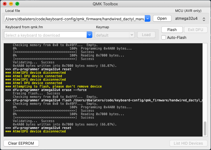 Screenshot of QMK Toolbox
